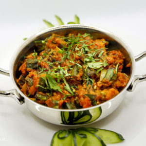 Indisches Essen Sabji Bhindi Vegan bei RajaRani Heidelberg